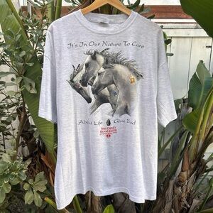 Vintage 1997 San Diego Blood Bank Horses Graphic T-Shirt XL
